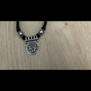 Silver,one of a kind,hand made necklace, special string tecnique